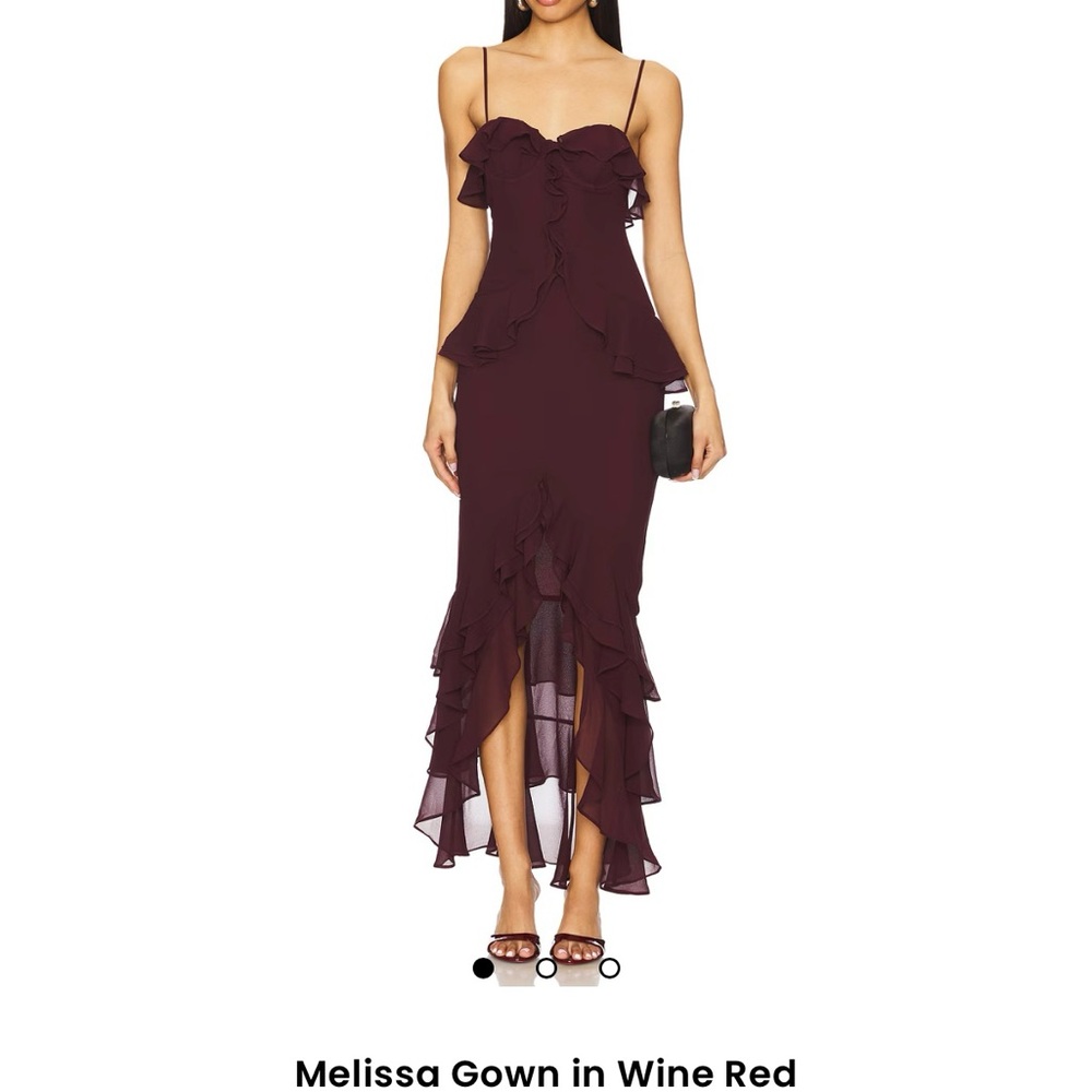 Lovers + Friends Burgundy High Low Dress